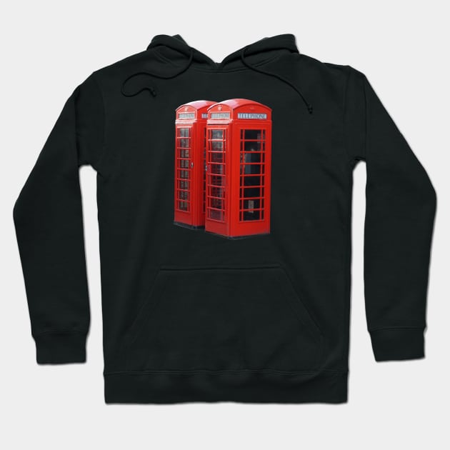 Red Phone Booth Hoodie by bumblefuzzies